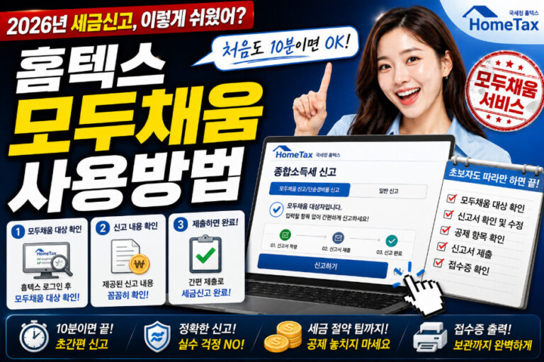 홈텍스 모두채움 사용방법