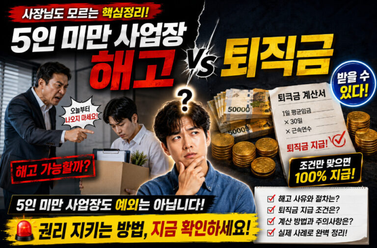 5인 미만 사업장 해고 퇴직금