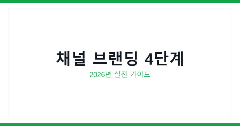 유튜브 채널 브랜딩