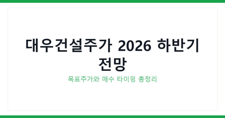 대우건설주가