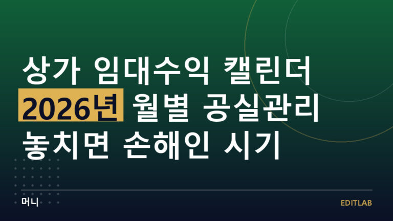 상가 임대수익 캘린더